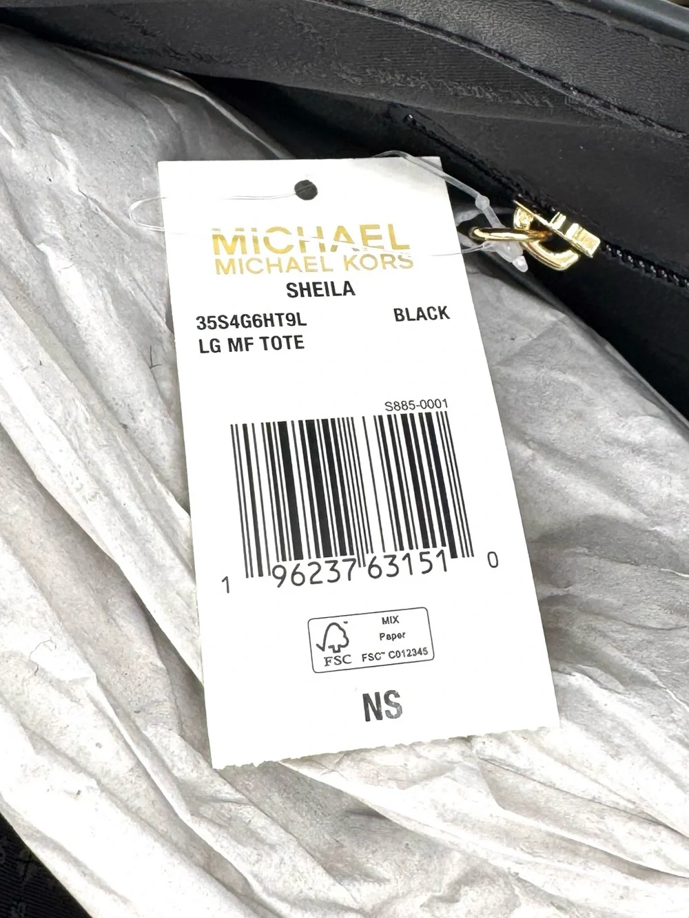 Michael Kors Bag Large Sheila Mf Tote Bag Black/Gold